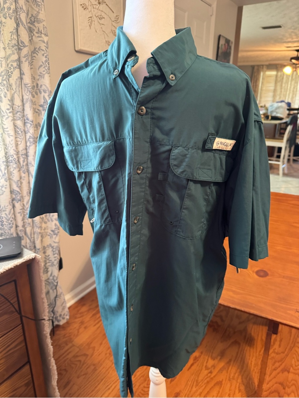 Magellan fishing Green Short Sleeve Button-Up Work Shirt small nwt - Picture 2 of 7